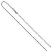 14K White Gold 1.5mm Singapore 1in+1in Adjustable Chain